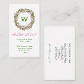 Monogram Nieuw Adres | Verplaatsingsaankondiging Visitekaartje (Voorkant / Achterkant)