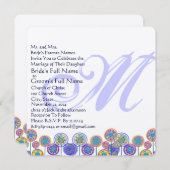 Monogram - Nieuwe Sizes Square Fun Wedding Invitat Kaart (Voorkant / Achterkant)