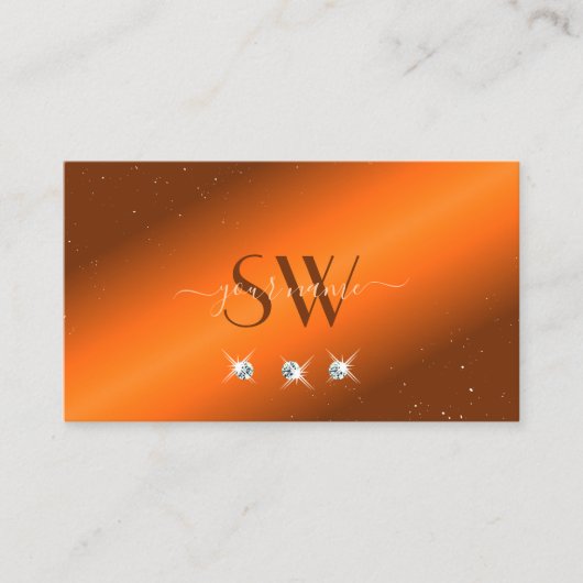 Monogram Noble Oranje en bruine mousserende diaman Visitekaartje (Voorkant)