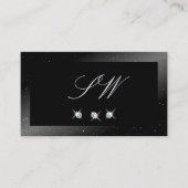Monogram Noble Shimmery Black Mousing Diamonds Visitekaartje (Voorkant)