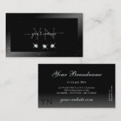Monogram Noble Shimmery Black Mousing Diamonds Visitekaartje (Voorkant / Achterkant)