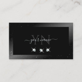 Monogram Noble Shimmery Black Mousing Diamonds Visitekaartje