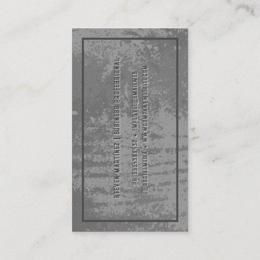 Monogram | noodlijdende grunge-achtergrond visitekaartje (Achterkant)