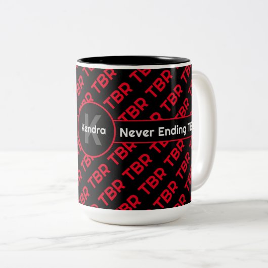 Monogram nooit eindigend TBR Tweekleurige Koffiemok (Voorkant rechts)