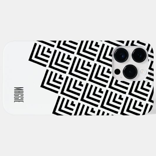 Monogram Nooit gestorven zwart, wit geometrisch Case-Mate iPhone Case (Achterkant (horizontaal))
