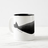 Monogram Noord-Atlantische makreel Tweekleurige Koffiemok (Voorkant links)