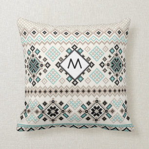 Monogram Nordic Cross Stitch Pattern Kussen
