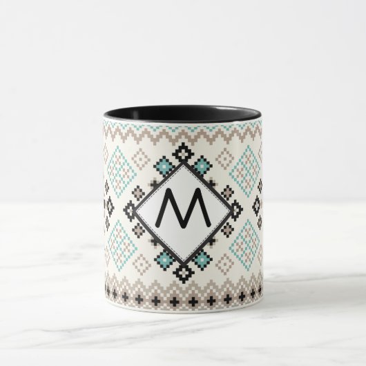 Monogram Nordic Cross Stitch Pattern Mok (Midden)