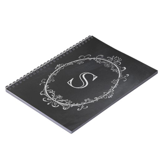 Monogram notebook, Initiaal notebook, alkbord Notitieboek (Linkerzijde)