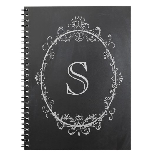 Monogram notebook, Initiaal notebook, alkbord Notitieboek (Voorkant)