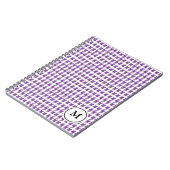Monogram notebook | Paarse en Witte Houndstooth Notitieboek (Linkerzijde)