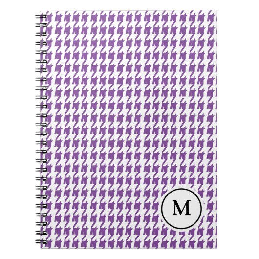 Monogram notebook | Paarse en Witte Houndstooth Notitieboek (Voorkant)