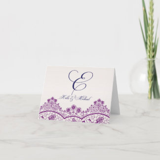 Monogram notecard met Vintage Kant Notitiekaartje
