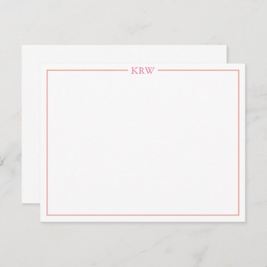 Monogram Notecards Kaart (Voorkant / Achterkant)
