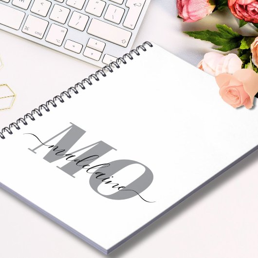 Monogram Notitieboek Aangepaste Initialen & Naam J