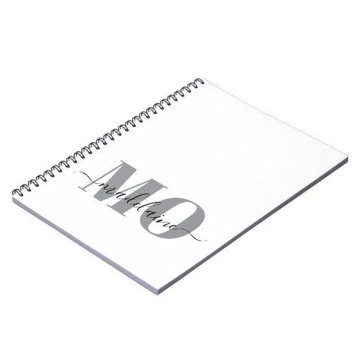 Monogram Notitieboek Aangepaste Initialen & Naam J (Linkerzijde)