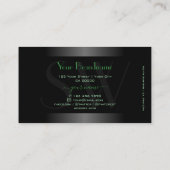 Monogram Novelty Black en White Ombre Green Lijst Visitekaartje (Achterkant)