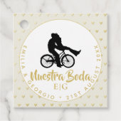 Monogram Nuestra Boda Spain Wedding Gift Favor Bedankjes Labels (Voorkant)