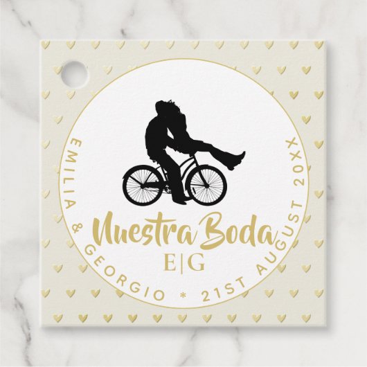 Monogram Nuestra Boda Spain Wedding Gift Favor Bedankjes Labels (Voorkant)