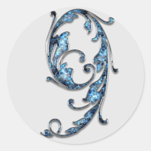 Monogram nummer 9 stickers (Voorkant)