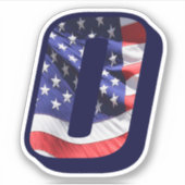 Monogram O Amerikaanse vlag Amerikaanse Initiaal V Sticker (Voorkant)