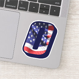 Monogram O Amerikaanse vlag Amerikaanse Initiaal V Sticker