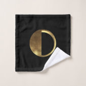 Monogram O Black en Gold Kijk Elegant Typografie Bad Handdoek (Wasdoekje)