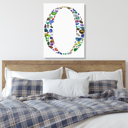 Monogram 'O' Canvas Afdruk (Insitu (Slaapkamer))