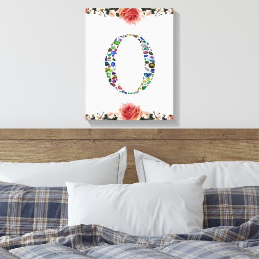 Monogram 'O' Canvas Afdruk (Insitu (Slaapkamer))