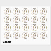 Monogram O Faux Bronze Ronde Sticker (Vel)