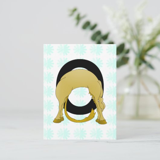 Monogram O Flexibele Pony Gepersonaliseerd Briefkaart (Staand voorkant)