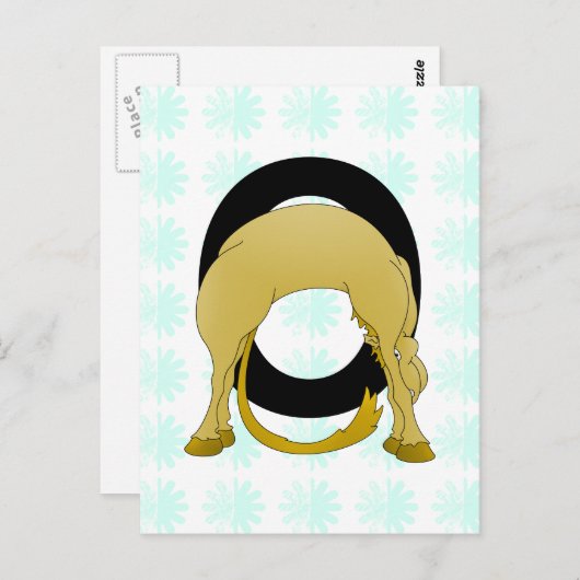 Monogram O Flexibele Pony Gepersonaliseerd Briefkaart (Voorkant / Achterkant)