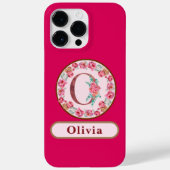  Monogram O Floral Hoesje-Mate iPhone Case (Achterkant)