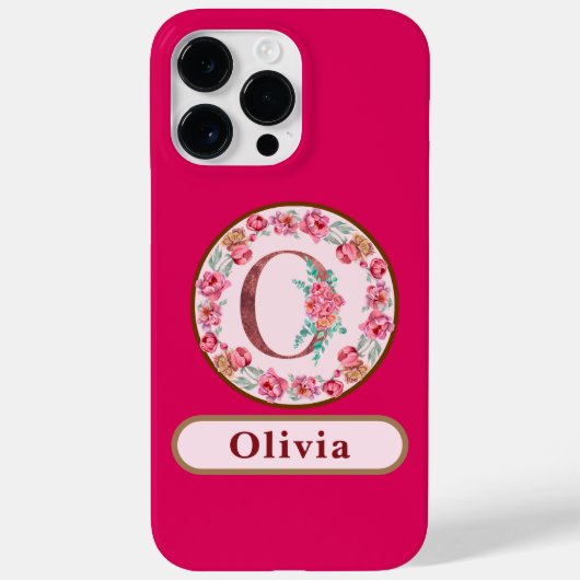  Monogram O Floral Hoesje-Mate iPhone Case (Achterkant)