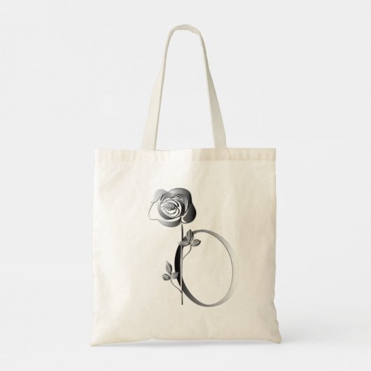 Monogram O handgeschreven met Roos Tote Bag (Achterkant)