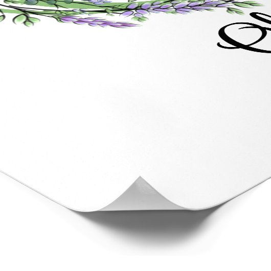 Monogram O lavender Eucalyptus nursery Poster (Hoek)