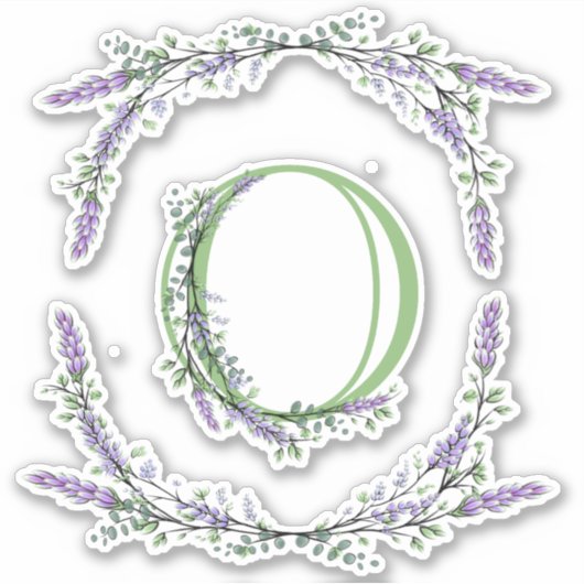 Monogram O Lavender Eucalyptus Sticker (Voorkant)