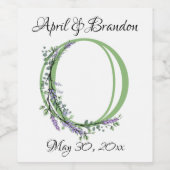 Monogram O Lavender Eucalyptus Wijn Etiket (Enkel label)