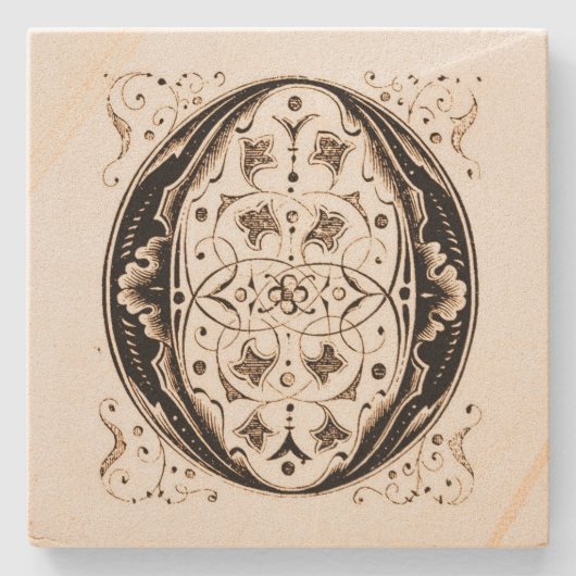   Monogram 'O'-plein Stenen Onderzetter (Voorkant)