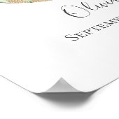 Monogram O Roze witte Floral Gold Letter Nursery Poster (Hoek)