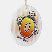Monogram O Sock Monkey Keramisch Ornament (Rechts)