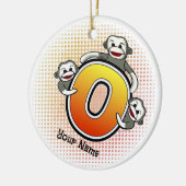 Monogram O Sock Monkey Keramisch Ornament (Links)