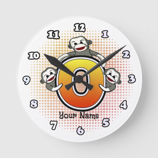 Monogram O Sock Monkey klok (Voorkant)