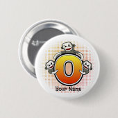 Monogram O Sock Monkey Ronde Button 5,7 Cm (Voorkant /achterkant)