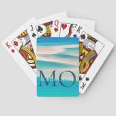 Monogram Ocean Beach Blue Personal Pokerkaarten (Achterkant)