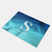 Monogram Ocean Blue Satin door Mat (Schuin)