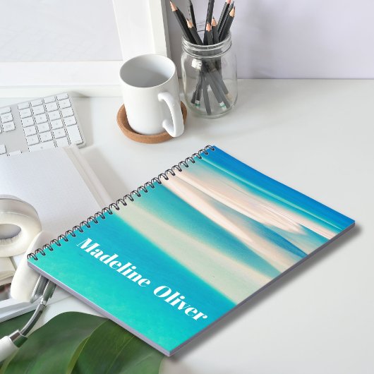 Monogram Ocean Blue Zee Beach Modern Notitieboek