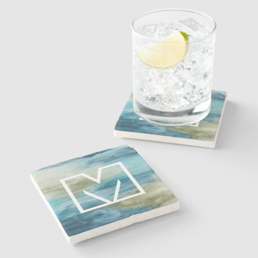 Monogram | Ocean Flow II Stenen Onderzetter (Zijkant)