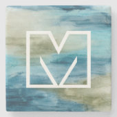 Monogram | Ocean Flow II Stenen Onderzetter (Voorkant)