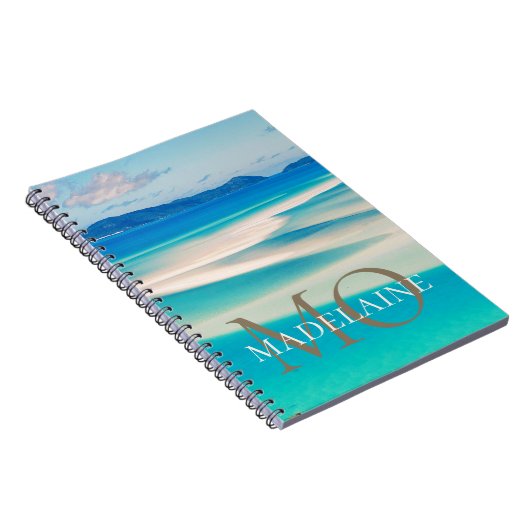 Monogram Ocean Gold Kleur Persoonlijk Notitieboek (Rechterzijde)